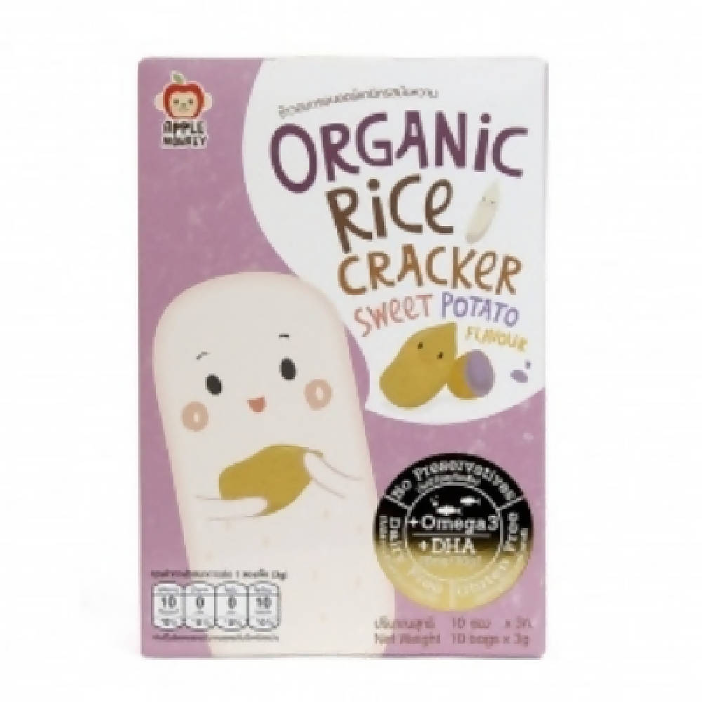 Apple Monkey Organic Rice Cracker - Sweet Potato 30g  (10x3g) - WERONE