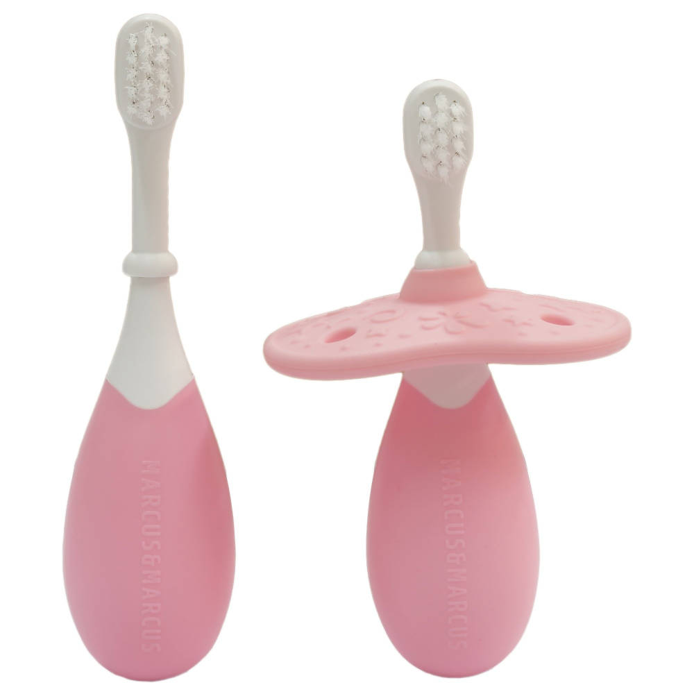 Marcus & Marcus Palm Grasp Toddler Training Toothbrush - Pink - WERONE