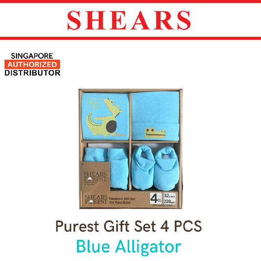 Shears Purest Gift Set 4 Pcs Toddler Clothing Gift Set Blue Alligator - WERONE