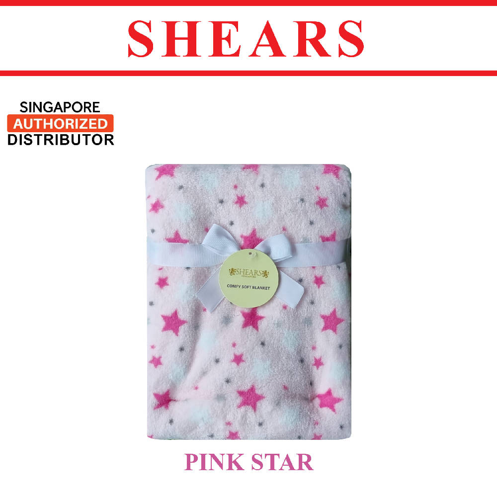 Shears Blanket Comfy Soft Blanket Pink Star - WERONE